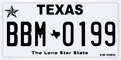 TX license plate BBM0199
