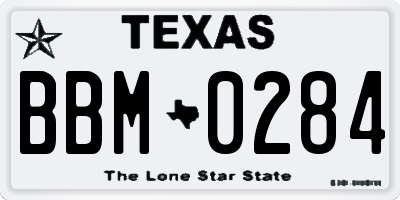 TX license plate BBM0284