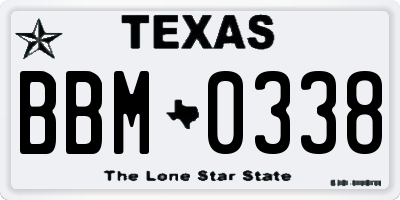 TX license plate BBM0338