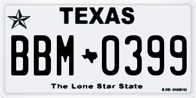 TX license plate BBM0399