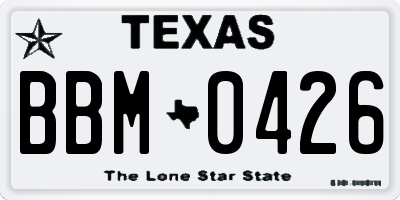 TX license plate BBM0426