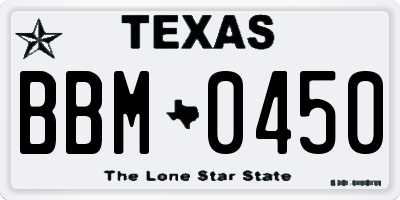 TX license plate BBM0450