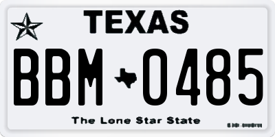 TX license plate BBM0485