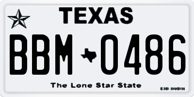 TX license plate BBM0486
