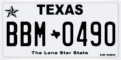 TX license plate BBM0490