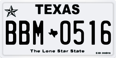 TX license plate BBM0516