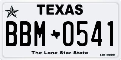 TX license plate BBM0541