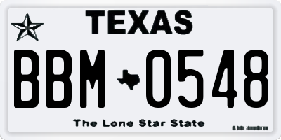 TX license plate BBM0548