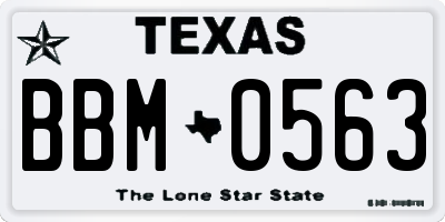 TX license plate BBM0563