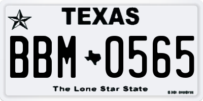 TX license plate BBM0565