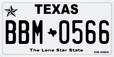 TX license plate BBM0566