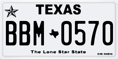 TX license plate BBM0570