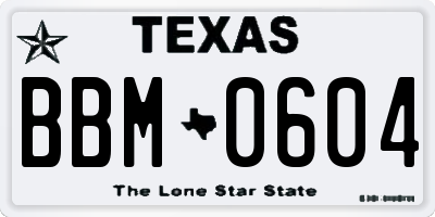 TX license plate BBM0604