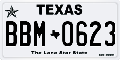 TX license plate BBM0623