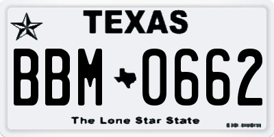 TX license plate BBM0662