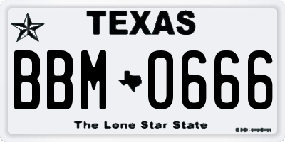 TX license plate BBM0666