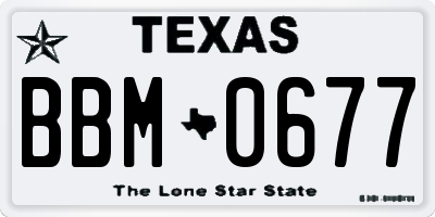TX license plate BBM0677