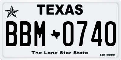 TX license plate BBM0740