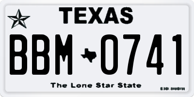 TX license plate BBM0741