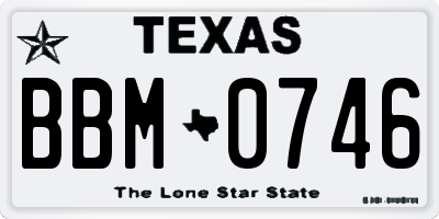 TX license plate BBM0746