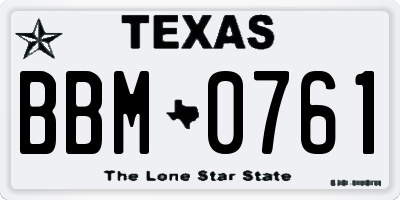TX license plate BBM0761