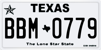 TX license plate BBM0779