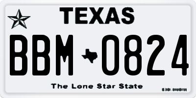 TX license plate BBM0824
