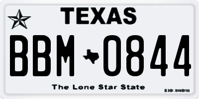 TX license plate BBM0844