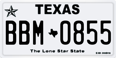TX license plate BBM0855