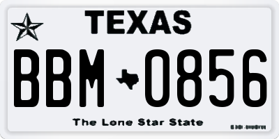 TX license plate BBM0856