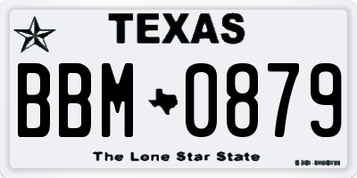 TX license plate BBM0879