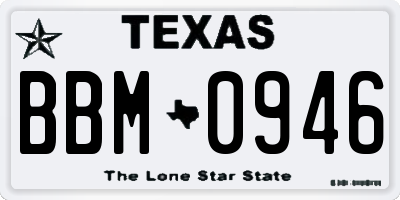 TX license plate BBM0946