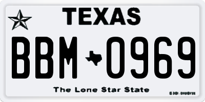 TX license plate BBM0969
