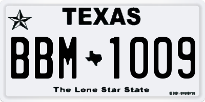 TX license plate BBM1009