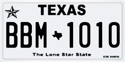 TX license plate BBM1010