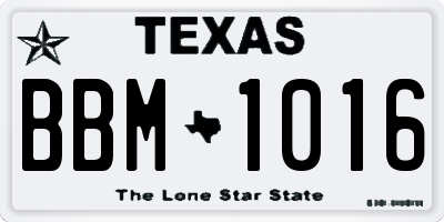 TX license plate BBM1016