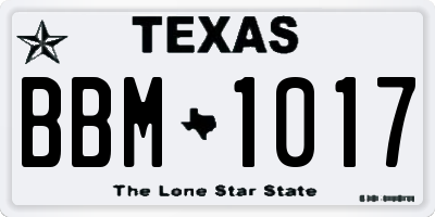 TX license plate BBM1017