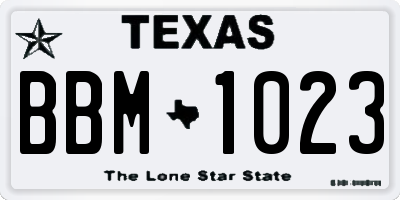 TX license plate BBM1023