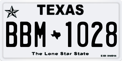 TX license plate BBM1028