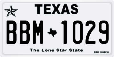 TX license plate BBM1029