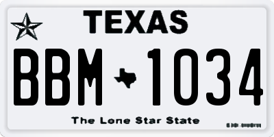 TX license plate BBM1034