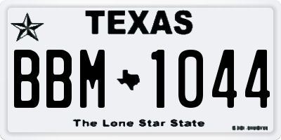 TX license plate BBM1044