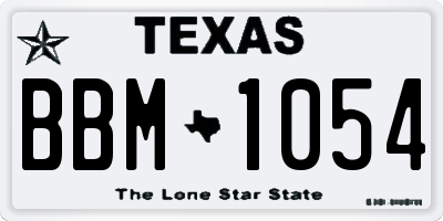 TX license plate BBM1054