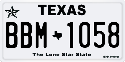 TX license plate BBM1058