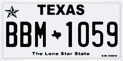 TX license plate BBM1059