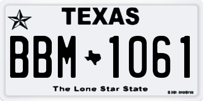 TX license plate BBM1061
