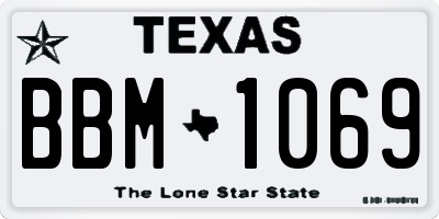 TX license plate BBM1069