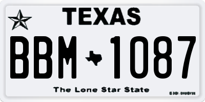 TX license plate BBM1087