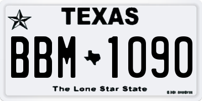 TX license plate BBM1090
