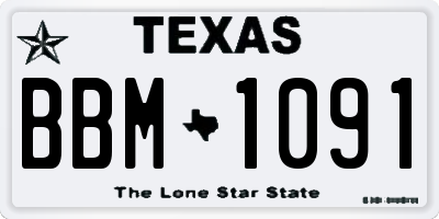 TX license plate BBM1091